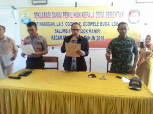 Ini Isi Deklarasi Damai Pilkades Serentak di Kecamatan Dondo Tolitoli