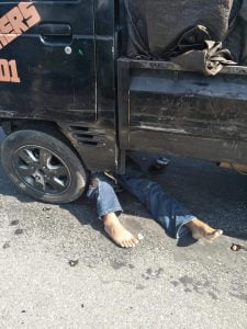 Pengedara Roda Dua Tewas di TKP, Setelah Terlindas Mobil Pick Up