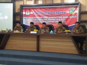 KPU Tetapkan “SABAR” Pemenang Pilkada Parimo Tahun 2018