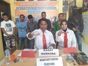 Sat Resnarkoba Polres Muna menciduk Lima Orang Pengedar Sabhu Dari Muna dan Muna Barat