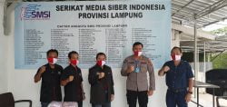 Cegah Penyebaran Covid-19,Polda Bantu Masker Ke Pengurus SMSI Lampung