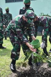 Kunjungi Yonif 711/ Raksatama,Pangdam XIII /Merdeka Tanam Pohon Durian dan Klengkeng