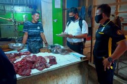 Antisipasi Daging Tak layak Konsumsi Jelang Idul Adha 1441 H,Polres Tolitoli Lakukan Wasrik di Pasar