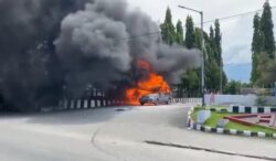 Mobil Muat Jerigen Bensin Ludes Terbakar di SPBU