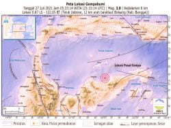 Sesar Balantak Picu Gempa Tektonik Di Touna ,Tidak Berpotensi Tsunami