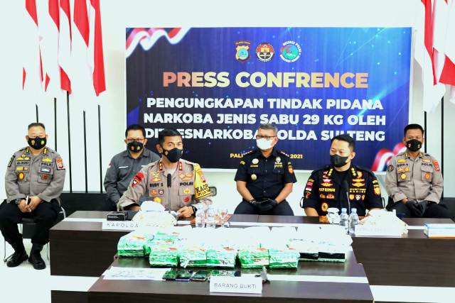 Sindikat Internasional Narkotika Digulung Polda Sulteng,29 KG Sabu Asal Malaysia Disita