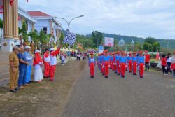 Meriahkan Perayaan HUT RI Ke 77 di Morut , 66 Kelompok Ikut Lomba Gerak Jalan