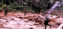 Penambang PETI Sungai Tabong Kocar  Kacir Digaruk Aparat Gabungan