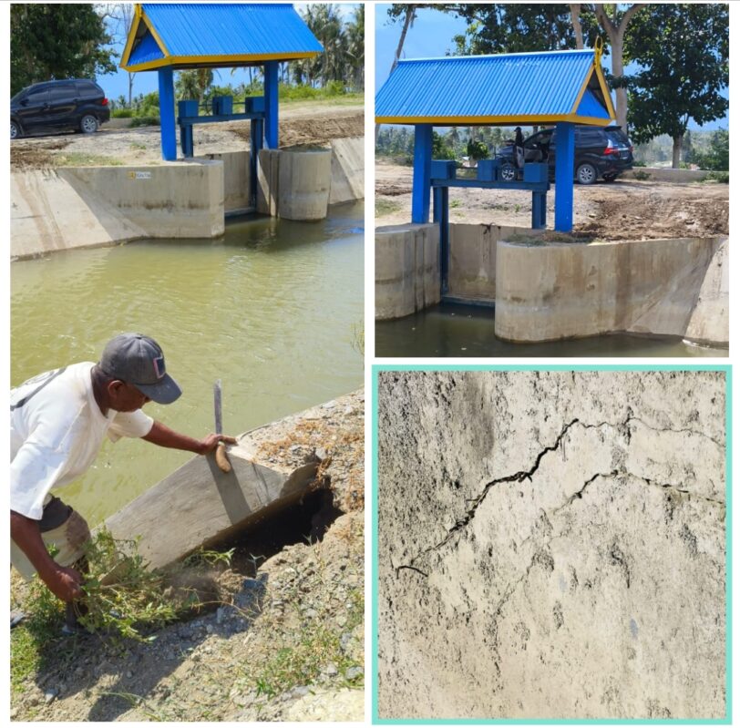 Lagi, Precast di Proyek Jaringan Irigasi Gumbasa II Alami Kerusakan Struktur