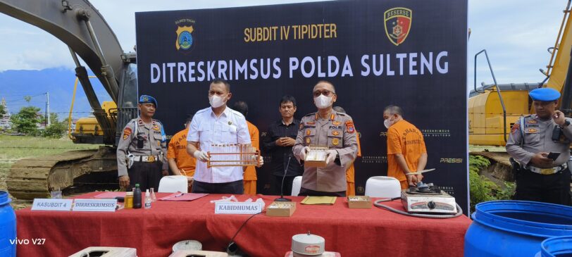 Ditreskrimsus Polda Sulteng Tindak PETI di Area IUP CPM, 2 WNA Ditahan