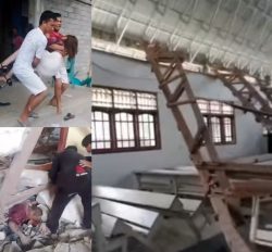 Poso Pesisir Diguncang Gempa, Gereja Elim Masani Rubuh ,10 Jemaat Luka